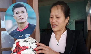 Mẹ thủ môn Bùi Tiến Dũng chia sẻ về khả năng con trai yêu người nổi tiếng.