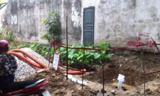 Hiện trường nơi công nhân phát hiện quả bom