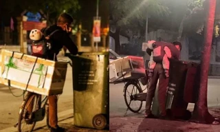 Hình ảnh ông bố địu con nhặt rác từng khiến nhiều người xót xa bị tố chỉ là lừa đảo.