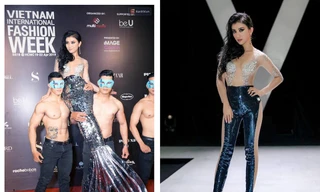 Hóa thân thành nàng tiên cá và hành động lột đồ ngay trên thảm đỏ của Tiêu Châu Như Quỳnh gây nhiều tranh cãi.