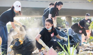 Hoa hậu Tiểu Vy cùng dàn mỹ nhân hưởng ứng 'Thử thách dọn rác'