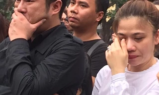 Mỹ Dung không ngừng lau nước mắt trước giờ phút tiễn biệt Trần Lập.