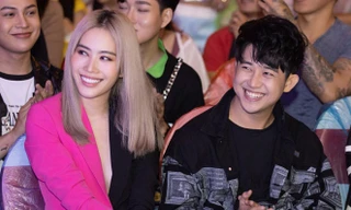 Nam Em và VJ Quốc Bảo thân thiết trong một sự kiện gần đây. 