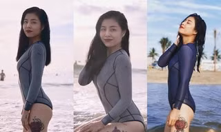 MC Hoàng Linh tung ảnh bikini gợi cảm, chia sẻ ngọt ngào tới chồng