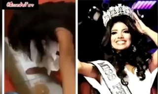 Hình ảnh say xỉn của hoa hậu Peru được cắt từ clip.