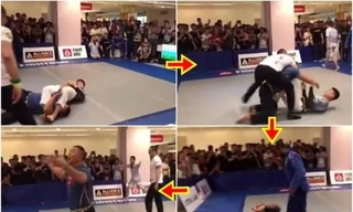 Trịnh Gia Khoan đánh lén bị trọng tài chế áp.