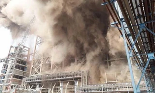 Hiện trường vụ nổ nồi hơi tại nhà máy NTPC. Ảnh: Hindustantimes