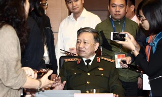 Đại tướng Tô Lâm trả lời báo chí chiều 29/10. Ảnh PV