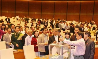 Quốc hội tiến hành lấy phiếu tín nhiệm 48 người bằng bỏ phiếu kín