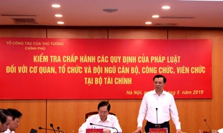 Tổ công tác về kiểm tra công vụ của Thủ tướng Chính phủ làm việc tại Bộ Tài chính