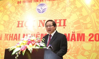 Bộ Trưởng Bộ TT&TT Trương Minh Tuấn phát biểu tại hội nghị