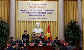 Văn phòng Chủ tịch nước họp báo công bố Lệnh của Chủ tịch nước về 9 luật đã được Quốc hội thông qua tại kỳ họp thứ 6, Quốc hội khóa 14