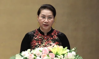 Phát biểu khai mạc kỳ họp, Chủ tịch Quốc hội Nguyễn Thị Kim Ngân nhấn mạnh: Năm 2018 là năm thứ ba của nhiệm kỳ Quốc hội khóa XIV, có rất nhiều nhiệm vụ quan trọng đặt ra đối với Quốc hội - Ảnh: Như Ý