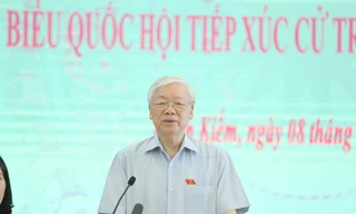 Tổng Bí thư Nguyễn Phú Trọng tại buổi tiếp xúc cử tri sáng 8/10