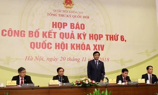 Các đại biểu tại buổi họp báo. Ảnh Như Ý