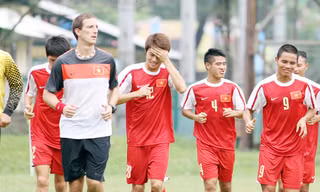 U23 VN vui vẻ chuẩn bị cho trận bán kết Ảnh: VSI