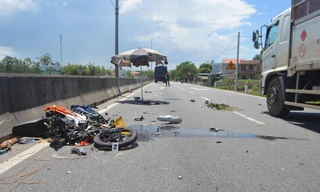 Hiện trường vụ tai nạn. Ảnh: Pháp luật TP Hồ Chí Minh