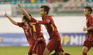 Niềm vui của các cầu thủ U19 Việt Nam. Ảnh: TNO