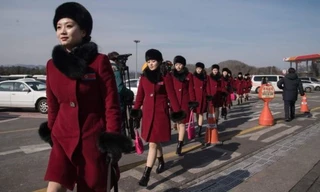 Đoàn đại biểu Triều Tiên đến Hàn Quốc dự Olympic. Ảnh: AFP/Getty