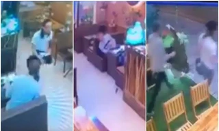 Hai thanh niên ngoại quốc bỏ trốn sau khi ăn uống no nê.