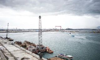  Eo biển nơi đang trục vớt tàu cổ tại Dung Quất.