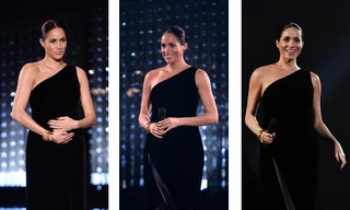 Công nương Meghan mang bầu vẫn quá đỗi gợi cảm với đầm lệch vai