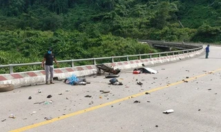 Hiện trường vụ tai nạn. Ảnh CTV