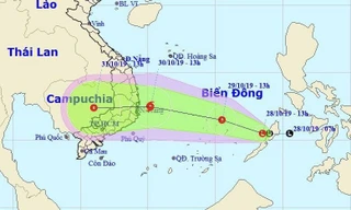Dự báo đường di chuyển của áp thấp có khả năng mạnh lên thành áp thấp nhiệt đới, bão thời gian tới