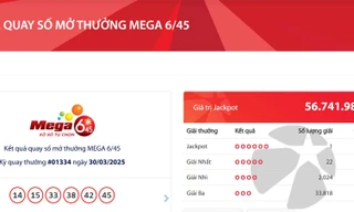 Vietlott 'nổ' giải gần 57 tỷ đồng tối nay