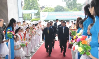 Ủy viên Bộ Chính trị, Bí thư Thành ủy Hà Nội Hoàng Trung Hải đến dự Đại hội 