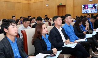 Các đại biểu tại hội nghị tổng kết công tác đoàn và phong trào thanh niên năm 2018, triển khai nhiệm vụ công tác năm 2019 của Đoàn Khối doanh nghiệp T.Ư 