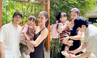 Bé Winnie nhà Đông Nhi ngày đầu tiên đi học: Biểu cảm khó đỡ, có chút "u sầu"