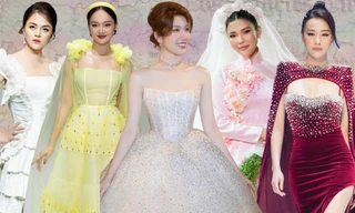 Mỹ nhân phim Việt đọ trình catwalk: Hồng Diễm tự tin sải bước bên Hoa hậu Đỗ Thị Hà
