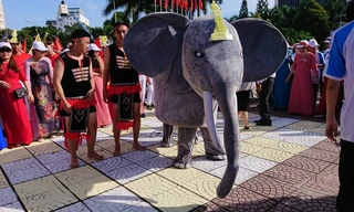 Điệu nhảy quân tượng tại Đắk Lắk. Ảnh: Vũ Long