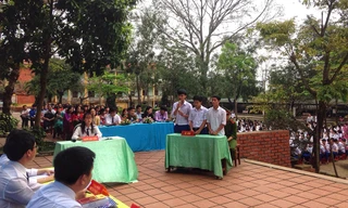 Phiên toà giả định tuyên truyền kiến thức pháp luật. Ảnh: Thành Đoàn Đông Hà