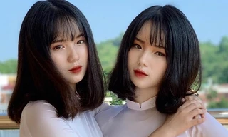 Nhan sắc gây sốt của cặp song sinh Hằng Nga 