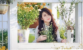 Thiếu nữ Hà thành thả dáng tuyệt đẹp bên cúc hoạ mi