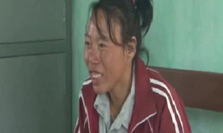 Nguyễn Thị Thực tại cơ quan công an.