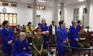 Các bị cáo tại tòa.