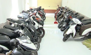 Hơn 110 chiếc xe gắn máy không có giấy tờ.