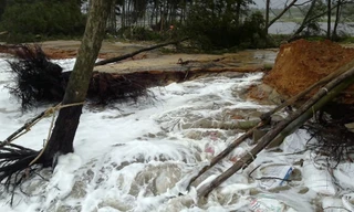 Mức độ sạt lở bờ biển tại xã Vinh Hải ngày càng trở nên nghiêm trọng vào thời điểm cuối năm, nơi đây nguy cơ bị nước biển xé toang cả dải rừng phòng hộ, nước mặn tràn vào ruộng đồng