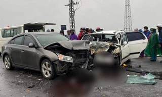 Hiện trường vụ tai nạn giao thông (ảnh MXH)