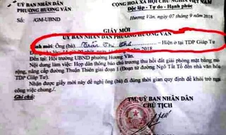 Mặc dù bà Trần Thị Thư đã mất, nhưng phường vẫn phát giấy mời gửi người này dự họp liên quan GPMB đất đai