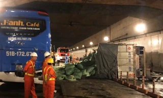 Hiện trường vụ tai nạn.