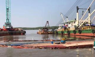 Khu vực các nạn nhân mất tích khi trục vớt tàu 8.000 tấn.