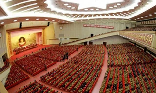 Toàn cảnh một phòng họp của Triều Tiên