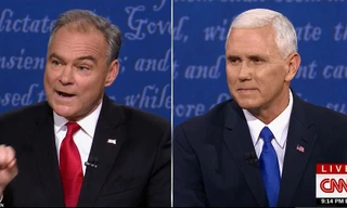 Ứng viên Tim Kaine của đảng Dân chủ (trái) và đối thủ Mike Pence của đảng Cộng hòa