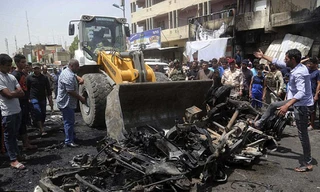 Hiện trường vụ đánh bom ở Sadr City, Baghdad, Iraq hôm 11/5