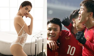 Showbiz 26/1: Ngọc Trinh 'thả thính' các 'người hùng' của U23 Việt Nam