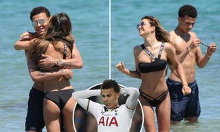 Mẫu nội y Ruby Mae gợi cảm, tung tăng dạo biển bên tiền vệ Dele Alli